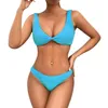 Maillots de bain pour femmes Bikini Couleur unie Mode Plage Séchage rapide Maillot de bain à la mode et simple Ensemble de bikinis