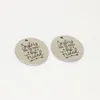 Charms 8Pcs/Lot-- Stainless Steel Laser Engraved 22mm Sisters Friend Disc Message Charm Pendant For Diy Jewelry Making