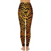 Leggings da donna strisce tigre pantaloni da yoga gialli stampa animalier sexy grafica push up allenamento palestra leggins donna elegante legging sportivo