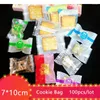 Gift Wrap 100pcs/lot Frosted Party Snowflake Crisp Packet Bag Vibrant Green Leaves Decor Handmade Snack Food Packaging