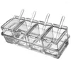 Conjuntos de utensílios de jantar 1 conjunto de caixas de tempero transparente com colher de cozinha tempero vasos