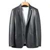 yn-330 Natural Sheep Leather Casual Suit Men's Jacket Slim Spring and Autumn Thin Secti Black Brown 93B6#