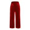 Kvinnor Pants Ladies High Street Wide Leg Versatile Solid midja Velvet Flare Long Casual Yoga Sports Baggy Sweatpants