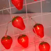 Stringhe 1,5 m Stringa di luce rossa alla fragola Lampada decorativa per la stanza dei bambini 10 Lampade a LED Illuminazione Brillante Risparmio energetico INS Notte