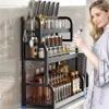 Mutfak Depolama Gianxi Siyah Çıkarılabilir çeşni Spice Rack Organizasyon Aracı CarrierKitchen Aksesuarları