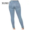 Jeans pour femmes Xuru-Europe et États-Unis Slim High Street Bodybuilding Pantalon serré Long N3-3226