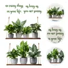 Decorative Flowers Stickers Green Plant Wall Adhesive Potted Decal Bonsai Mural Decoration Household Wallpaper