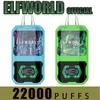 ELFWORLD 22000 PULD ORIGINAL DIFTERABLE VAPE PEN 5% NIVÅ 26 ML Förfylld 650mAh Uppladdningsbart batteri 10 smaker 22K Puffs Vapes Kit