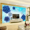 Wallpapers Wellyu Custom Wallpaper Papel De Parede 3d Blue Demon Yum Butterfly Love Flower Jewelry Background Wall Decorative