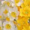 装飾的な花人工シルク6ヘッドナルシッスブーケ茎花のアレンジメント偽のホームブライダルデコレーション
