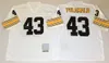 1975 Retro Football 7 Ben Roethlisberger Jersey 43 Troy Polamalu 83 Heath Miller 84 Antonio Brown 86 Hines Ward 32 Franco Harris Vintage Black White Szyghed Team