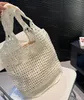 Designer Crochet Tote Fashion Mesh Hollow S Sac de paille de vacances Sac à provisions tissées