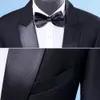 2023 Marka czarne męskie garnitury Klasyczny garnitur ślubny 2 sztuki