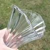 Vases Crystal Glass Fan Shape Flower Vase Stamped Bottle Bedroom Decor Houseware Gift Craft Glassware Ornament Furnishing