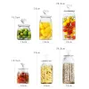 Potten Hart Glazen Opslagpotten Transparante Verzegelde Flessen Voedselcontainers Fruit Pickles Potten Keukengerei Thee Snoepdozen Decor