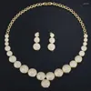 Комплект ожерелья и серег ThreeGraces Классический Цирконий Геометрическая круглая форма Роскошные и Дубайские вечерние украшения для женщин TZ943