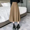 スカートスプリングプリーツスカートの女性ハイウエストスリムな弾性ウエストルーズヘム韓国ファッション服