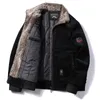 Męskie ciepłe zimowe kurtki i płaszcze futra kołnierz zimowa masynogą kurtkę obręczną męską termiczną wiatrówkę plus rozmiar 6xl t5ts#