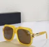 Gafas de sol cuadradas vintage Lente naranja dorada marrón 607 Hombres Moda Hip hop Gafas de sol protección uv400 con caja9496739