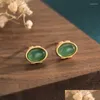 Stud Earrings Internet Celebrity Jewelry Supply Copper-Plated Gold Ingot Retro Chinese Royal Court Style Classical Drop Delivery Otag7