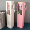 Geschenkverpakking 100 stuks transparante vensterzakken bloemboeket draagtas bruiloft handvat voor gasten creatieve snoepdoos feestartikelen