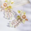 Saç klipsleri barrettes 2pcs Çin çiçek saç tokaları inci gelin süsleme colof fringe vintage tiaras headdress mücevher damla teslimat hai otpsr