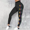 Leggings femininas mulheres impressão collants controle yoga esporte para cintura alta all-mate calças lisas bottoms