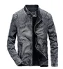 Ny FI 2018 Winter M Men's Fleece Denim Jacket Cowboy Jacket Slim Zipper Stand Coat Högkvalitativt grossistpris G0CO#