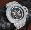 Hip Hop Jewelry Diamond Watch Men rostfritt stål Handinställning Iced VVS Moissanite Watch