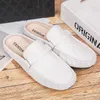 Casual Shoes Leisure Walk Men Half Italian Handmande Slipon Driving Leather Soft Comfort Slippers Loafers Muller