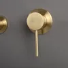 Badezimmer-Waschtischarmaturen, Minimalismus-Wasserhahn, Einhebelmischer, Wandmontage, schwarz gebürstetes Gold, Wassermischbatterie, 360 Grad drehbar, Drop-Delive Ot9Rv