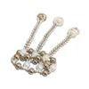 Klusterringar Tassel Finger Ring Justerbar Pearl Hand Chain Armband Gift for Woman Girl