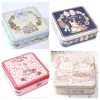 Bins 7 Inch Cute Bear Bunny Metal Storage Box Empty Iron Containers Square Tin Case for Candy Cookies Packaging Christmas Gift Box