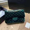 23B Womens Designer Velvet Bag Clássico Lindo Duplo Acolchoado Multi-Bolsa Hardware Dourado Mattilas Corrente Diagonal Ombro Sacoche Ao Ar Livre