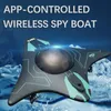 6Ch Rc Boat Submarine with Camera Underwater Remote Control Wifi Fpv Remote Control Boats Radio Control Toys for Children Gifts 240319