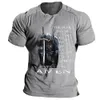 Vintage T-shirt Men's 3D Knight Print T-shirt Summer Street Hip Hop Overdimensionerade korta ärmstoppar Tees Shirt Man Clothing Camiseta A3JL#