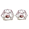 Candle Holders 3D Iron Wrought Geometric Holder Candlestick Decoration Home Ornaments Dropship