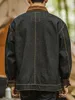 Corduroy Men's Denim Jacket Collar Casual Safari Casaco Outdoor Vintage Roupas para Masculino G9eT #