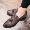 Chaussures décontractées marque de mode bureau affaires mocassins pour hommes semelles de Massage classique marron bas polyvalent livraison gratuite