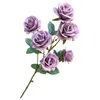 Fleurs décoratives 2pc simple 6 tête Rose longue pôle flanelle décoration de Festival de mariage Zinnia