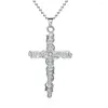 Pendentif Colliers 925 Sterling Silver Fashion Cross High Bijoux Collier Cadeau N359