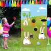 Décoration de fête Jeu de lancer de Pâques Drapeau Jour Thème Bannière Sac de haricots Carnaval Enfant Jouet A