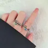 Cluster Ringen Jisensp Draaibare Strass Kralen Angst Ring Voor Vrouwen Kleurrijke Hart Anti Stress Fidget Spinner 2024 Sieraden