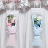 Decorative Flowers Handmade Bouquet Valentine's Day Teachers'Day Birthday Gift Mother's Finished Woven Cute Plaid Packing