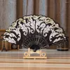 Dekorativa figurer Vintage Style Folding Fan Plastic Fanbone Art Craft Gift Home Decoration Ornament Dance Hand Fans (Random Pattern)