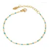 Braccialetti con ciondoli Semplice in acciaio inossidabile per donna Catena a maglie color oro Perline Bracciale da donna Gioielli Femme Consegna a goccia Otwsc