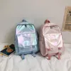 Mochila meninos meninas reflexiva mochila holograma laser legal bagpack rosa azul mochila holográfica sac a dos mochila à prova dwaterproof água