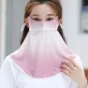 Scarves Blush Gradient Sunscreen Mask Neck Wrap Cover Face Shield Hanging Ear Sun UV Protection Silk