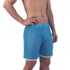 Sous-vêtements hommes Boxer Shrots évider sous-vêtements en maille respirant short en résille long mâle Boxerhorts troncs vêtements de nuit bas de sommeil