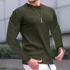 new Fi Men's Casual Lg sleeve Slim Fit Basic Knitted Sweater Pullover Male Round Collar Autumn Winter Tops Cott T-shirt u01Y#